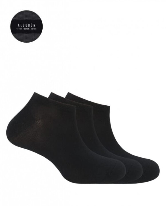 Pack de 3 calcetines de algodón lisos - Basix super Tobilleros Hombre Ref: 1487900 Punto Blanco